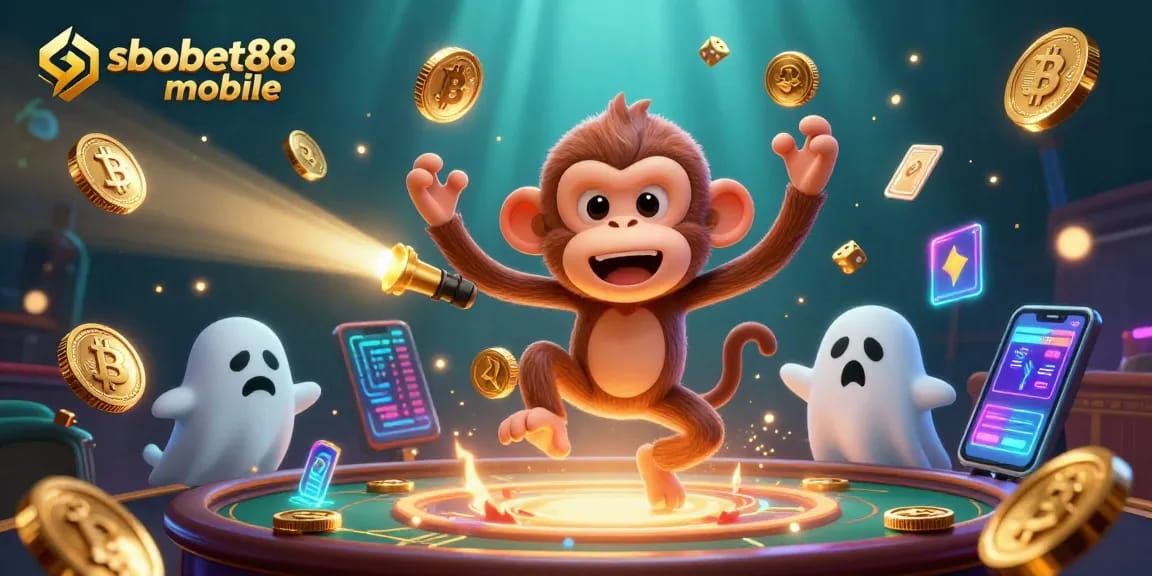 Experience thrilling bets with sbobet88 mobile in a vibrant 3D casino filled with golden coins.