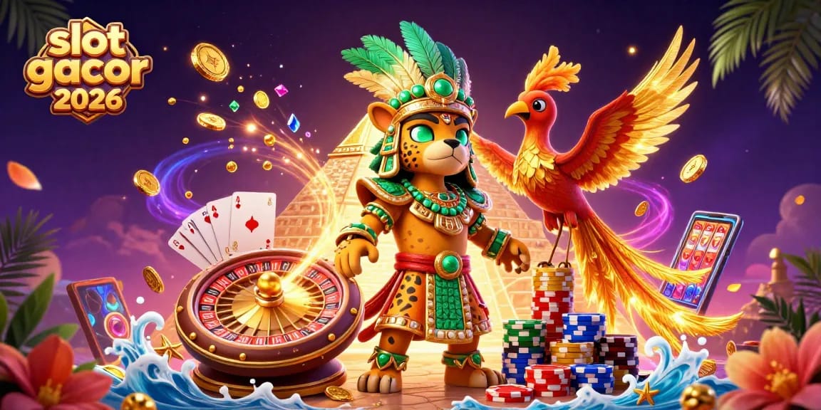 Experience exciting slot gacor 2026 with a vibrant illustration featuring jackpot elements and a dynamic scene.