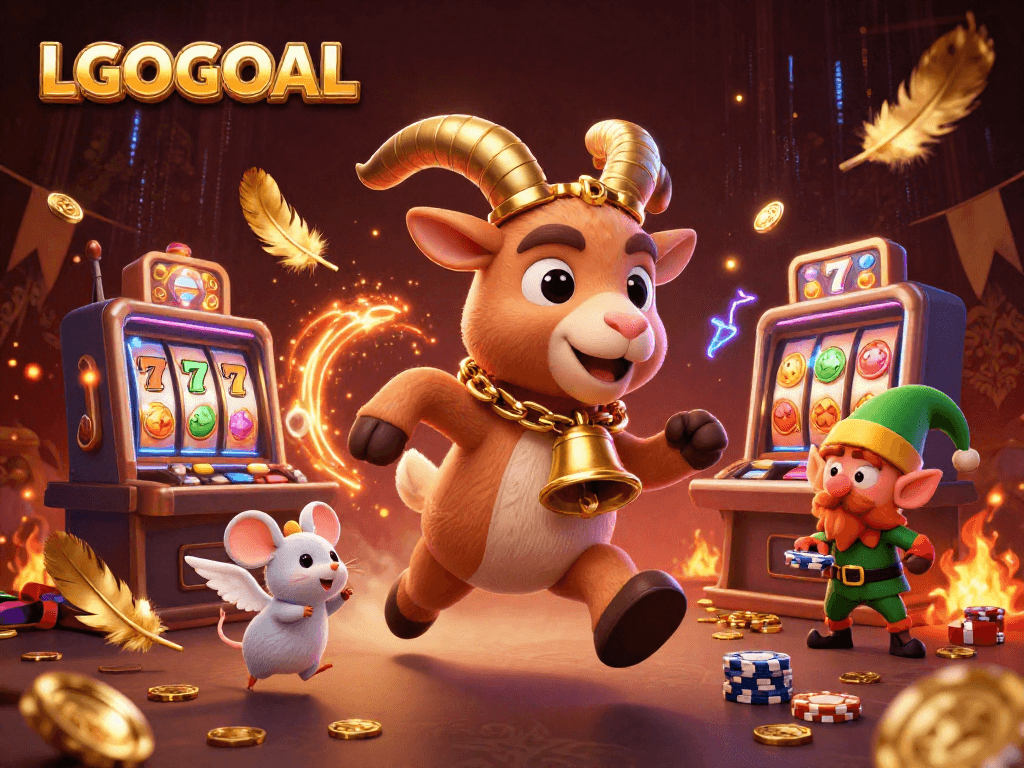 Experience the thrill of LGOGOAL with this vibrant casino scene featuring exciting characters and game elements.