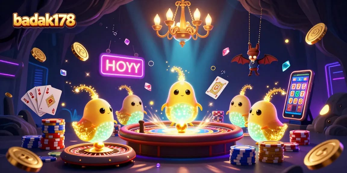 Experience vibrant gameplay with badak178's cave casino led by glowing glowworms and a bat dealer.