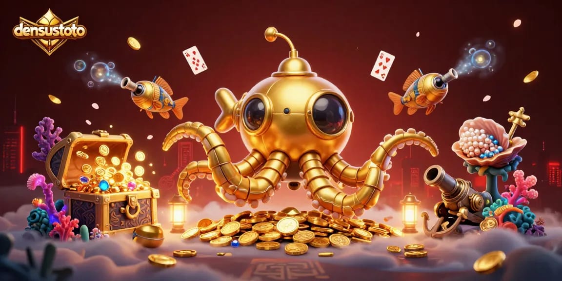 Menangkan jackpot dengan densustoto di lautan koin emas dan ikan mekanik yang berlayar.
