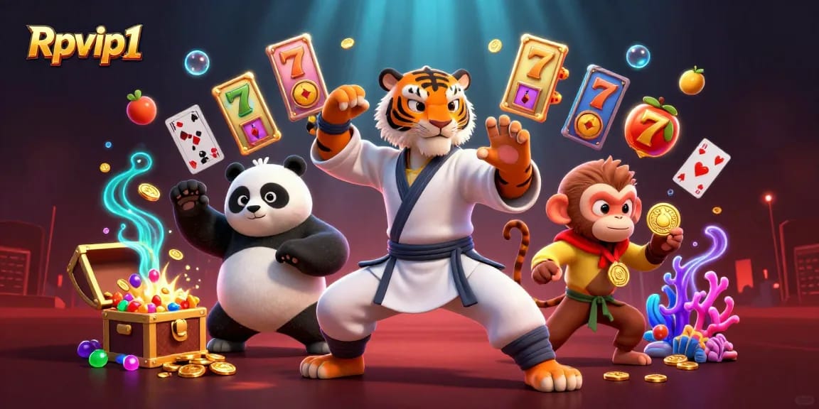 Mainkan slot yang mendebarkan dengan Rpvip1 saat karakter animasi merayakan kemenangan di adegan kasino yang penuh warna.