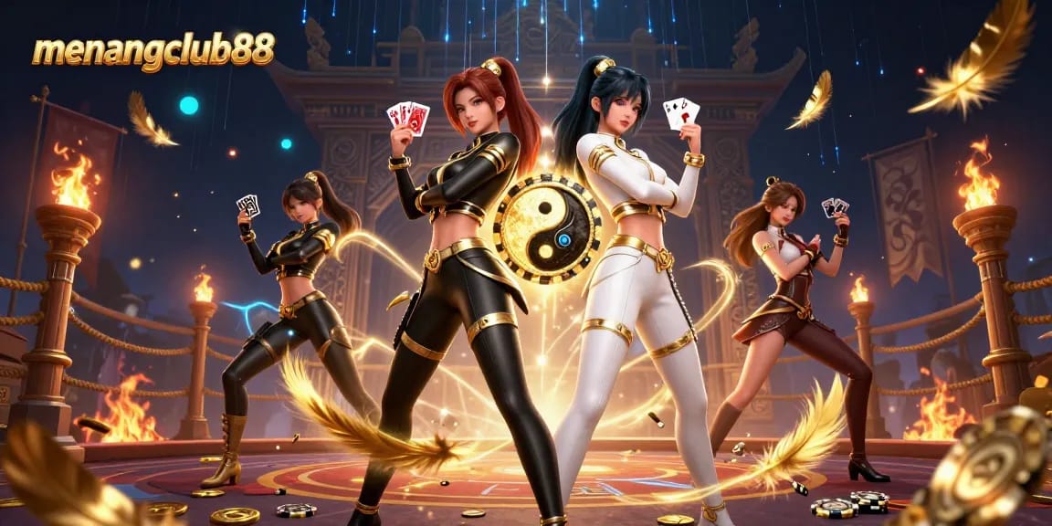 Experience thrilling gameplay at menangclub88 with stunning visuals of a dynamic casino scene.