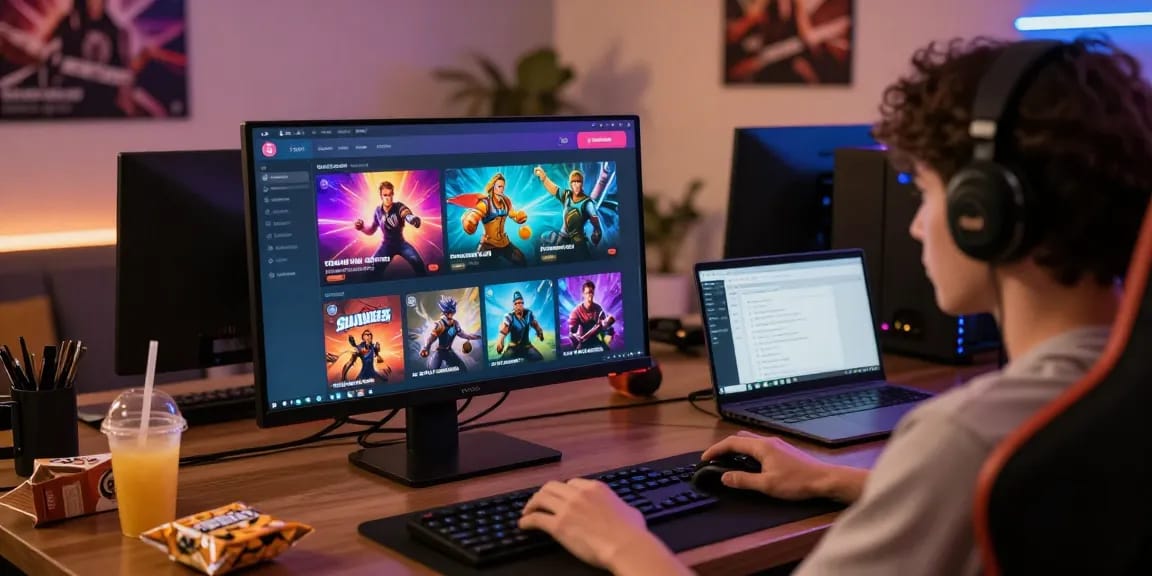 Pengguna SULAP338 bermain game online dengan antarmuka menarik, suasana gaming yang hangat.