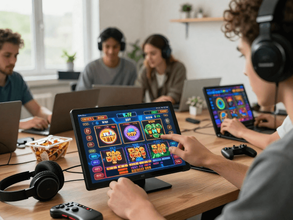 Engaged players exploring RTP live metrics in an online gaming environment