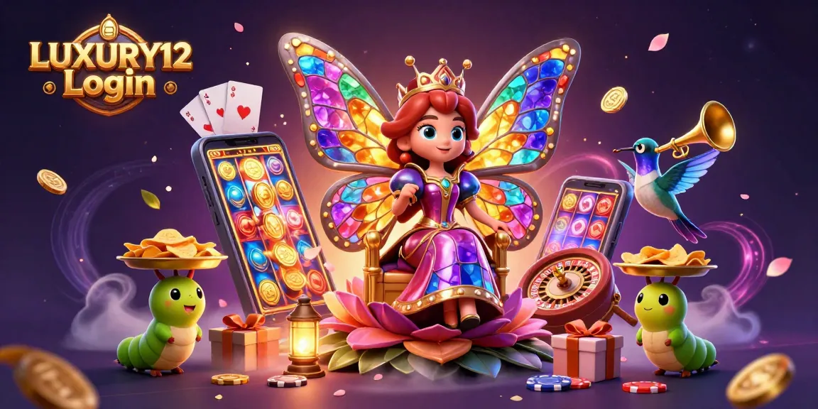LUXURY12 Login: Engage in thrilling slot gameplay with vibrant illustrations and dynamic casino elements.