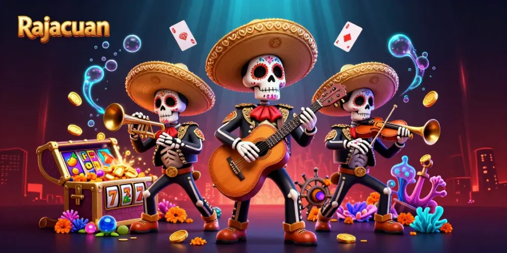 Rajacuan menghadirkan pengalaman slot berkualitas dengan mariachi dan berbagai simbol permainan.