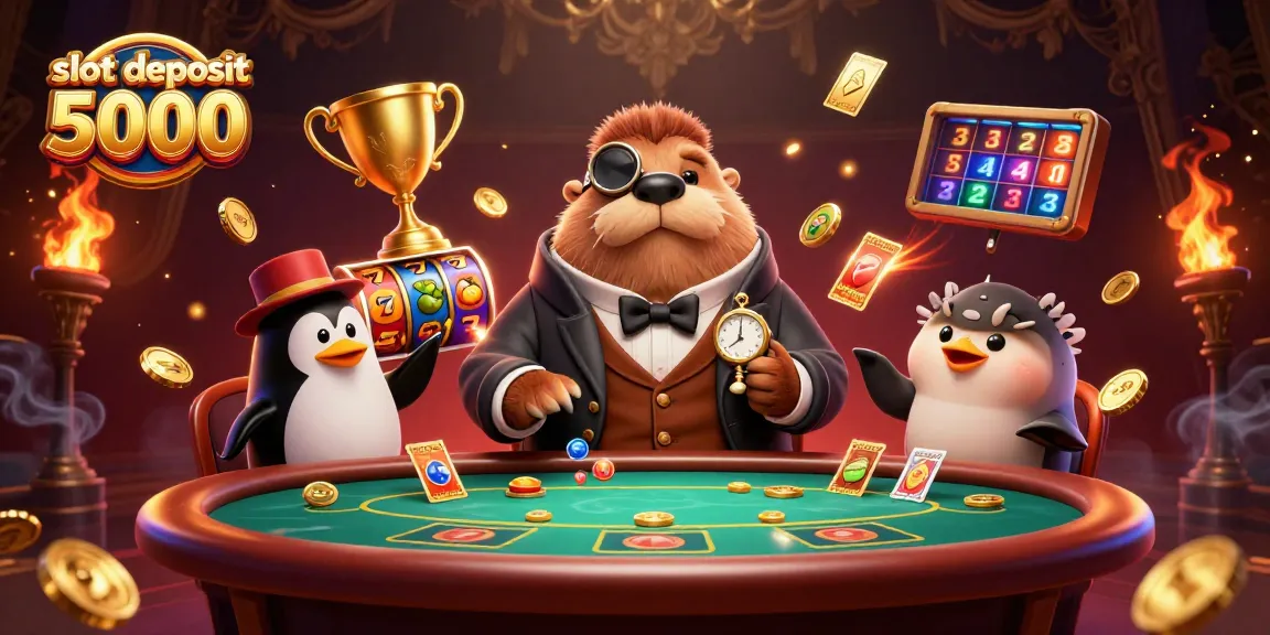 Spin to win with slot deposit 5000, showcasing vibrant 3D characters and slot game elements.