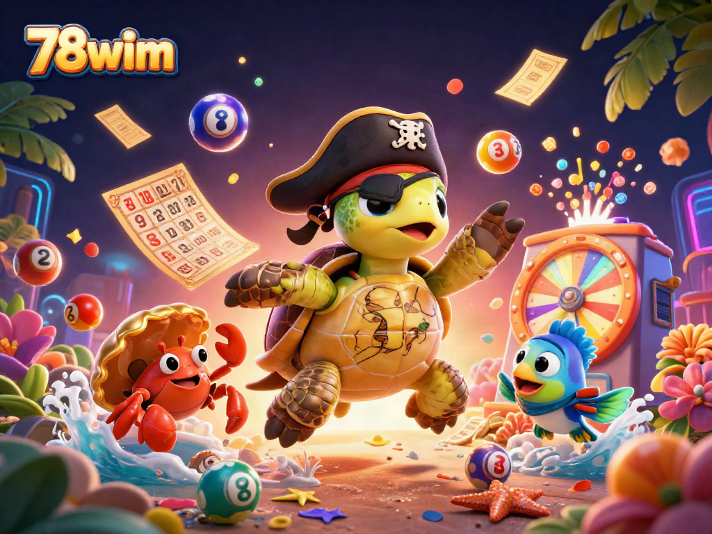 Engage with the 78wim lottery experience in a vibrant scene featuring animated characters and dynamic game elements.