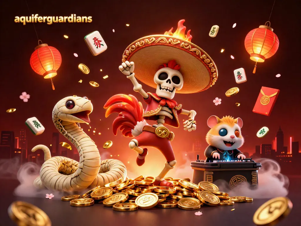 Permainan slot aquiferguardians dengan karakter unik dan koin emas yang melimpah di acara kasino.