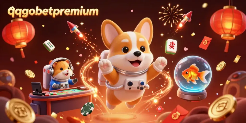 Win big in the QQGOBET casino universe with vibrant characters and festive elements.