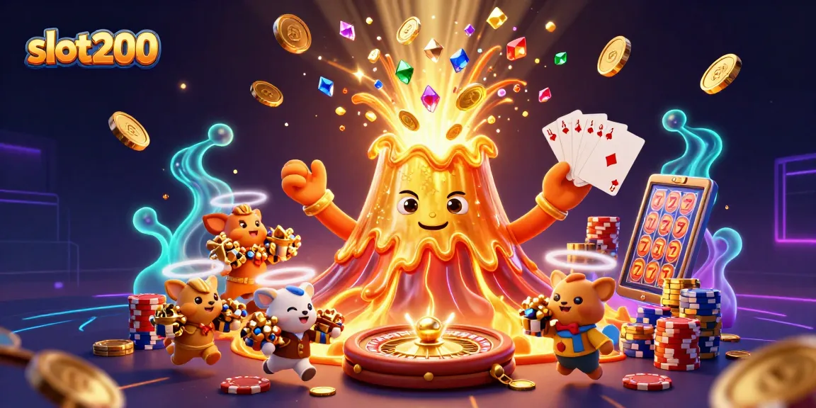 Slot200 menghadirkan keriangan dengan letusan gunung berapi emas dan harta melimpah.