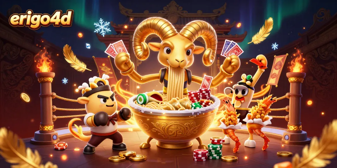 Experience erigo4d fun with a dynamic casino-themed illustration featuring unique characters and vibrant elements.