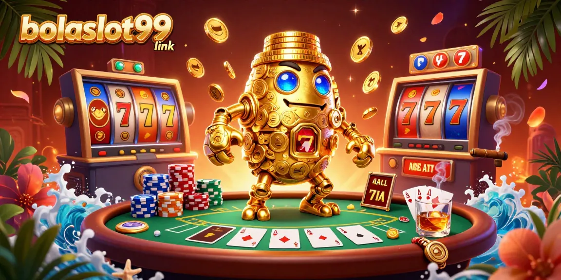 Experience the thrill of casinos with the bolaslot99 link in this vibrant 3D scene.