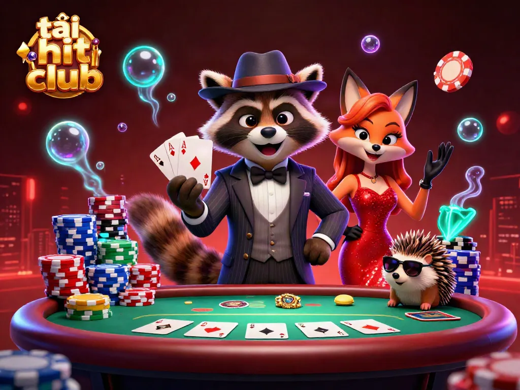 Engage in thrilling gameplay with tải hit club featuring 3D characters and vibrant casino elements.
