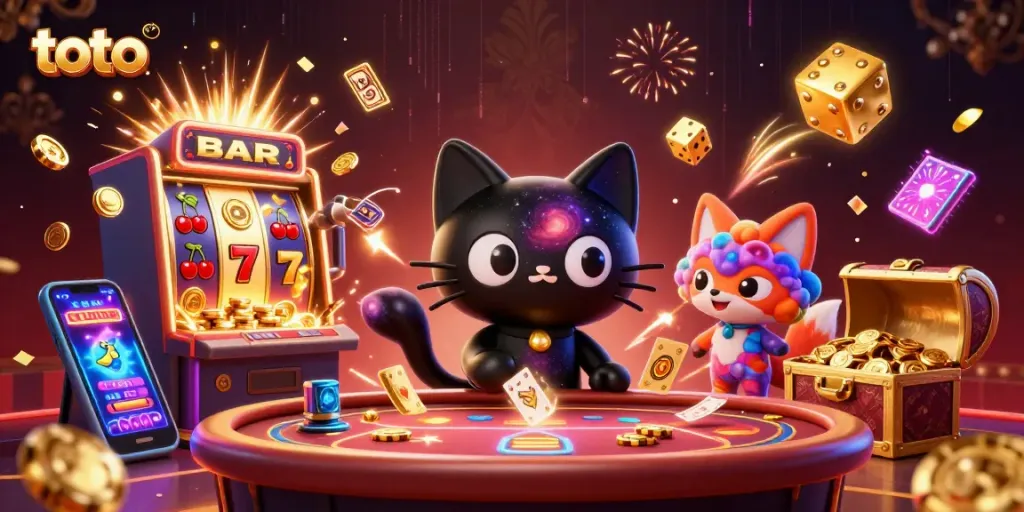 Menangkan jackpot di kasino dengan toto dan hewan lucu yang menarik koin emas.