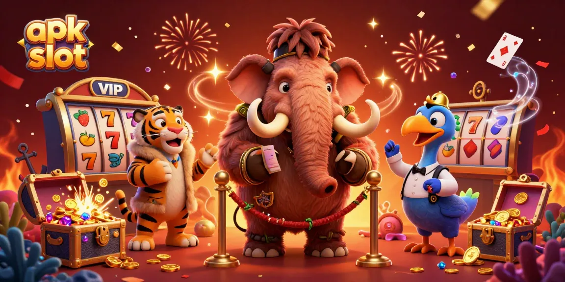 Experience thrilling apk slot action with vibrant characters in this dynamic 3D casino illustration.