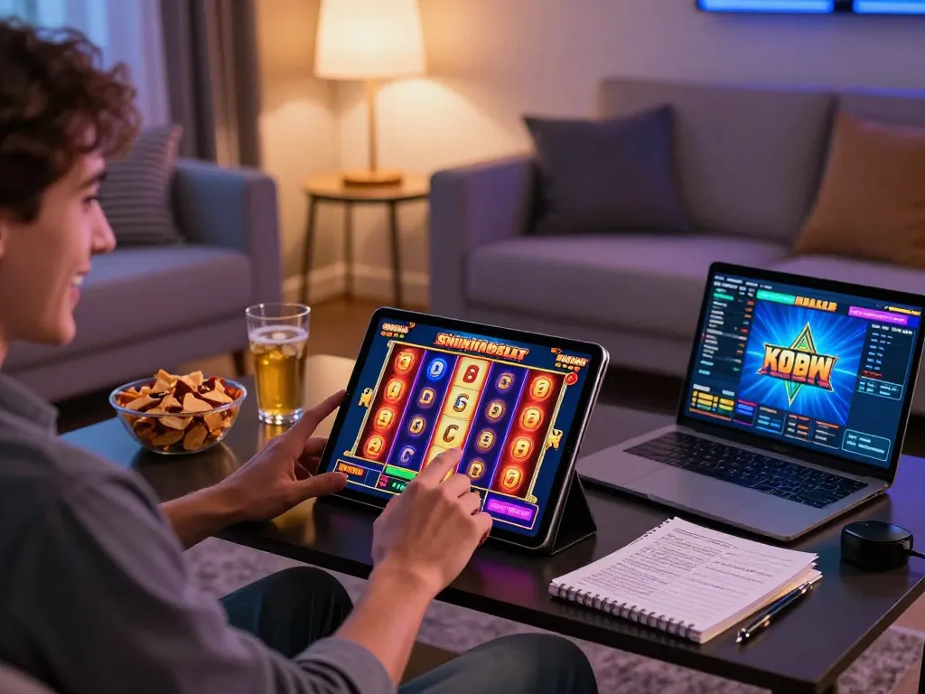 Berpartisipasi dalam permainan slot online dengan imbalan bonusnewmember di lingkungan ruang tamu yang nyaman.