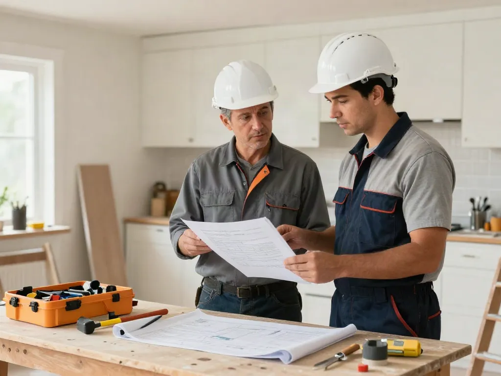 Local contractor discussing slot toto renovations at a home, trusted and professional services.
