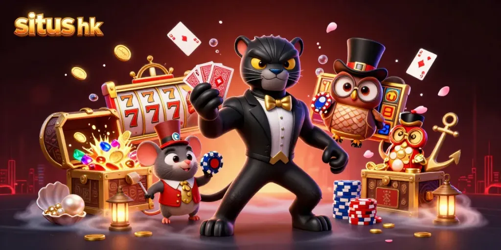 Mencoba keberuntungan di situs hk dengan panther yang menghitung kartu dan chip poker.