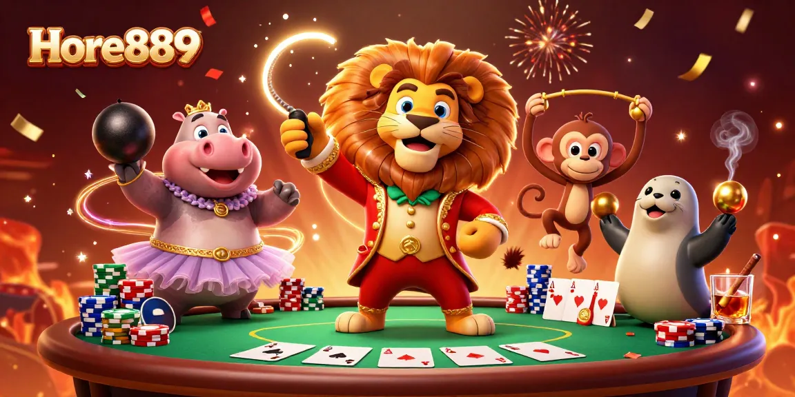 Experience thrilling gameplay with Hore889 as vibrant characters engage in high-stakes poker.